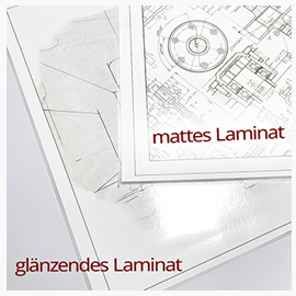 Großformatdrucke DIN - Formate  LAMINIERT Laminate glänzend und matt