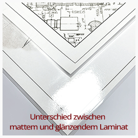 Großformatdrucke - freie Größen LAMINIERT Unterschied zwischen mattem und glänzendem Laminat