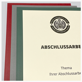 Abschlussarbeiten im Softcover Klebebindung - Vollkarton Farbauswahl der Bindemappen