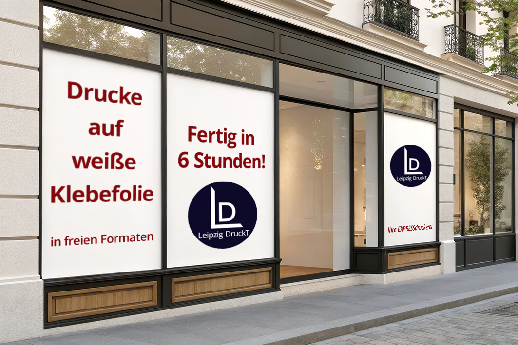 Foliendruck auf weiße Klebefolie