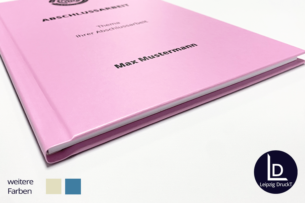 Abschlussarbeiten im Hardcover Kunstleder - Klare Linie